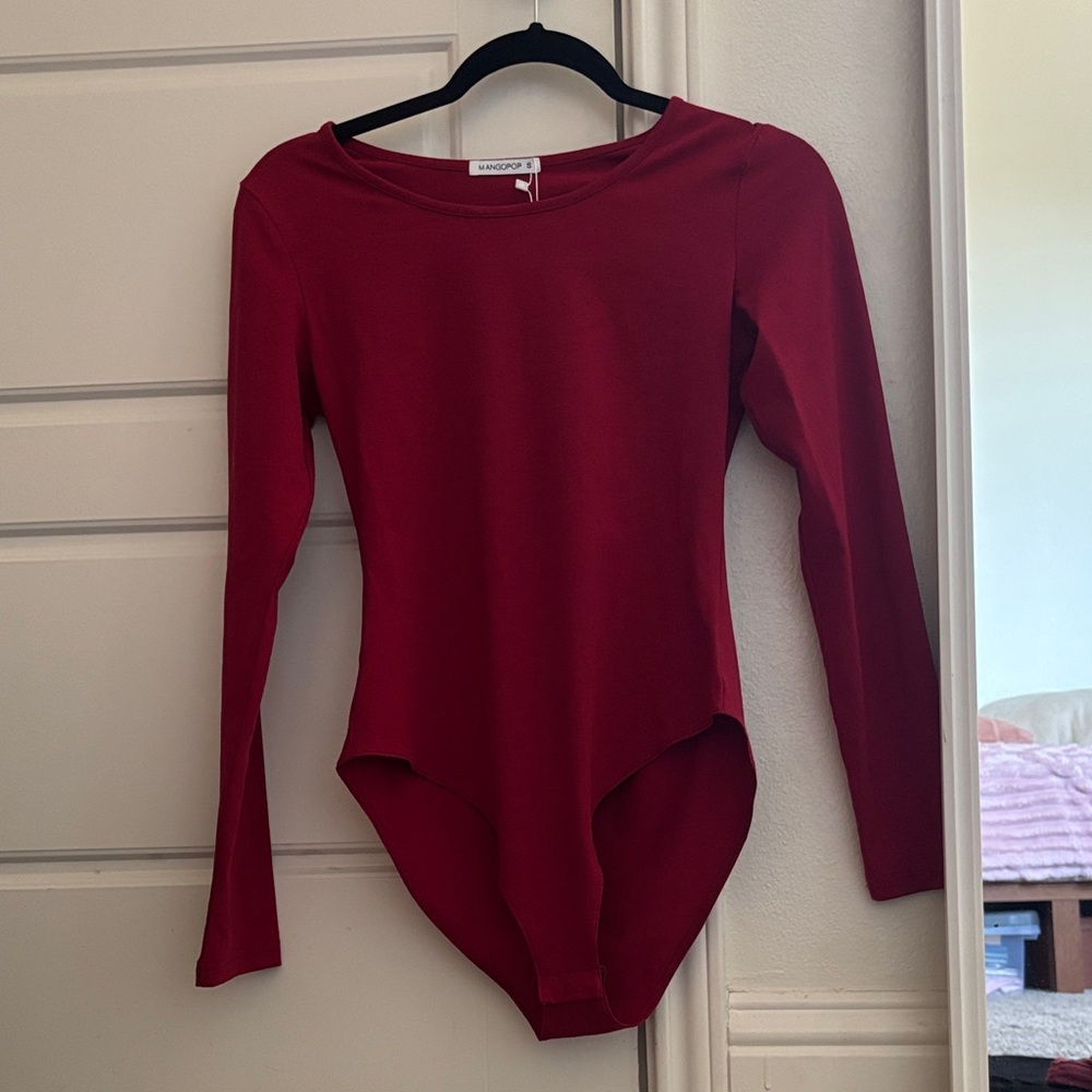 Red Long Sleeve Bodysuit